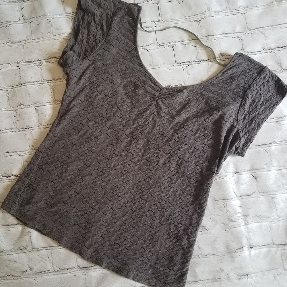 Anthropologie Gray Blouse